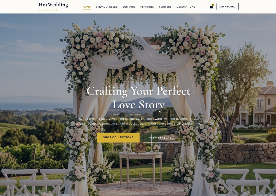 HotWedding Collective — bespoke ecommerce wedding site by Kentmedia