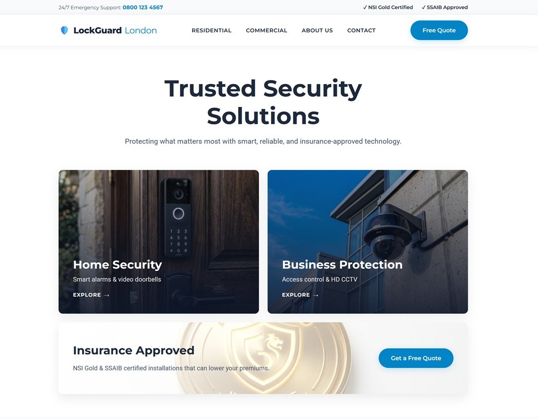 LockGuard London — Security Turnkey Site by Kentmedia